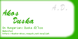 akos duska business card